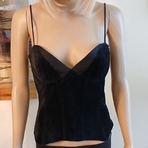 BCBGMaxAzria Black cotton welvet corcet, size 8.